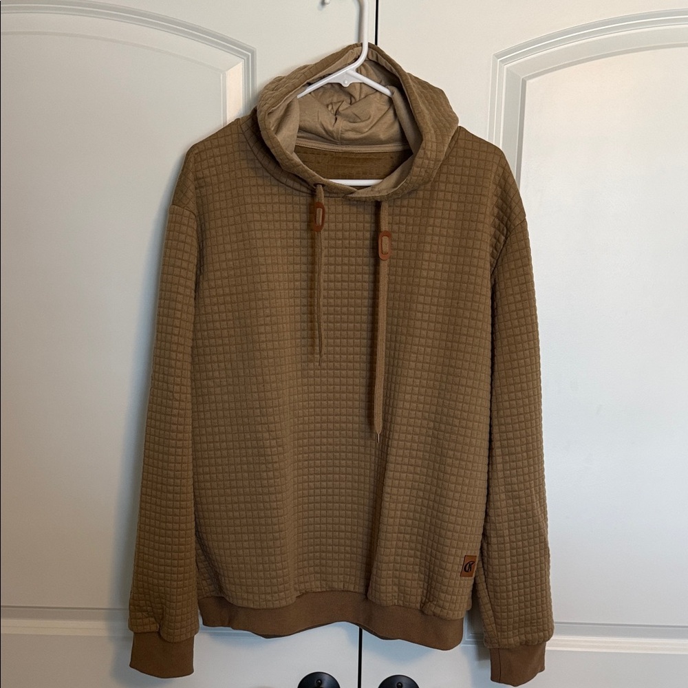 Men's Brown Waffle Knit Hoodie